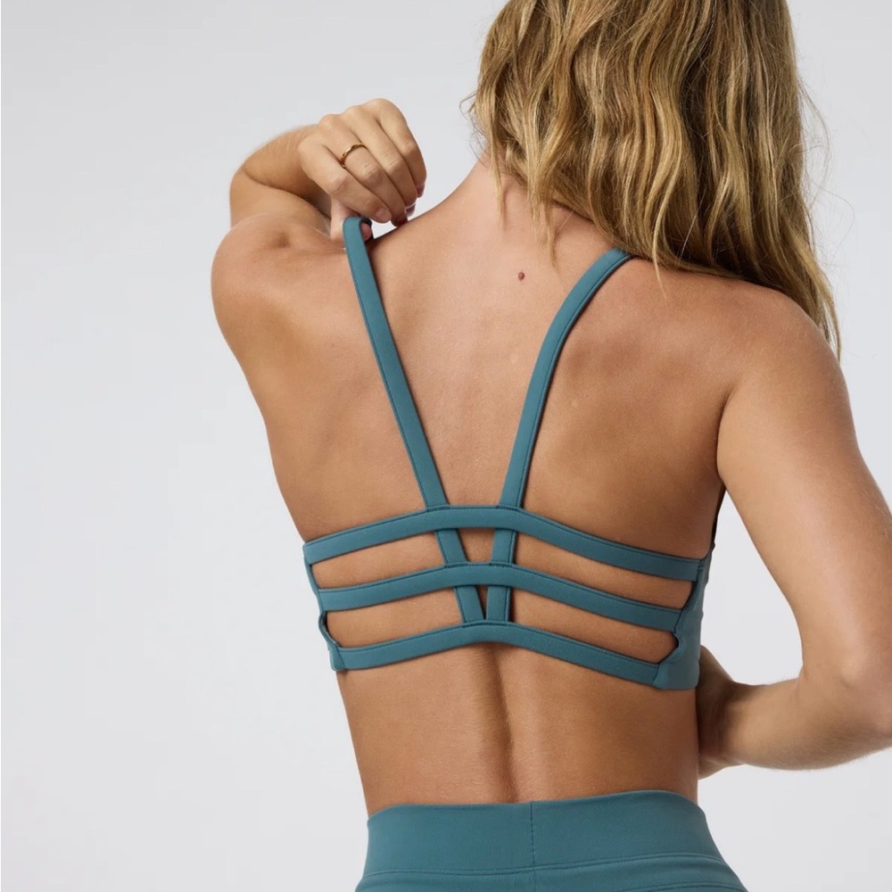Vuori Strappy Blue Sports Bra